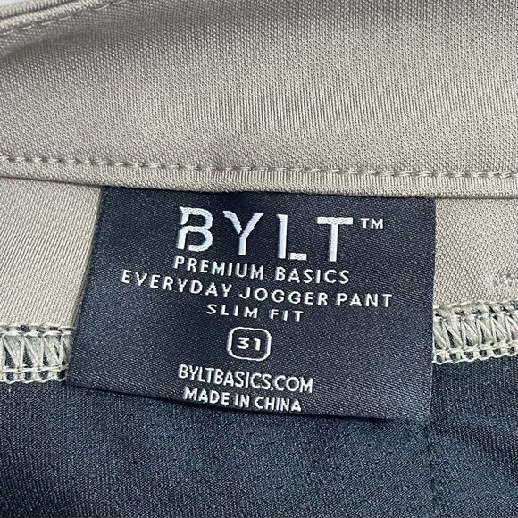 BYLT Premium Basics Everyday Jogger Pants Slim Fit Men’s Size 31 in Taupe - Picture 6 of 10